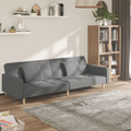 Canapé convertible en tissu avec oreillers