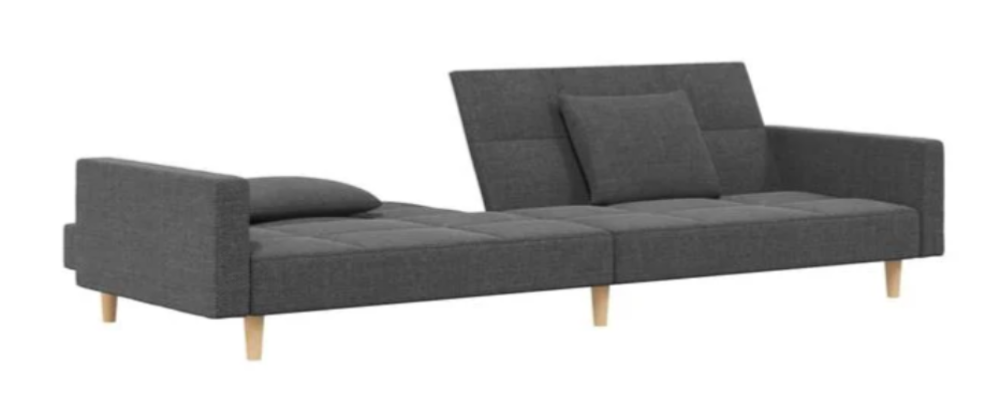 Canapé convertible en tissu avec oreillers