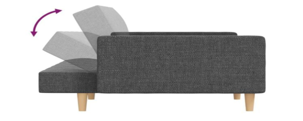 Canapé convertible en tissu avec oreillers