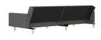 Canapé convertible en tissu avec oreillers