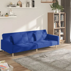 Canapé convertible en tissu avec oreillers