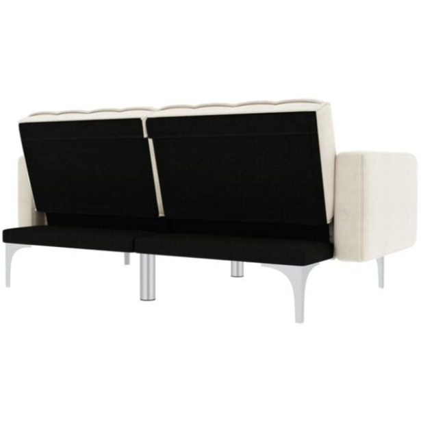 Canapé convertible en tissu avec oreillers