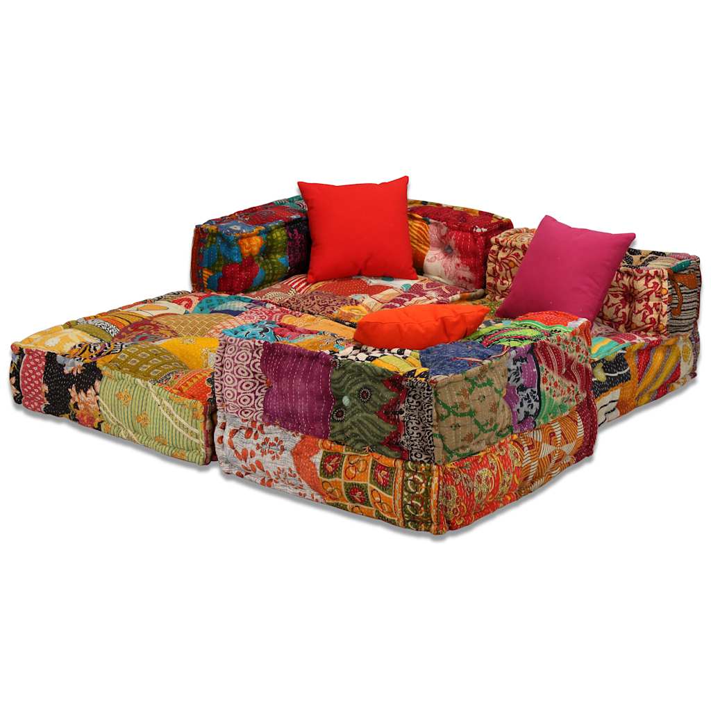 Canapé pouf modulable patchwork