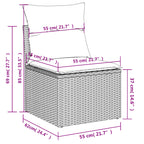 Canapé modulable de jardin en tissu et résine tressée (8 places)