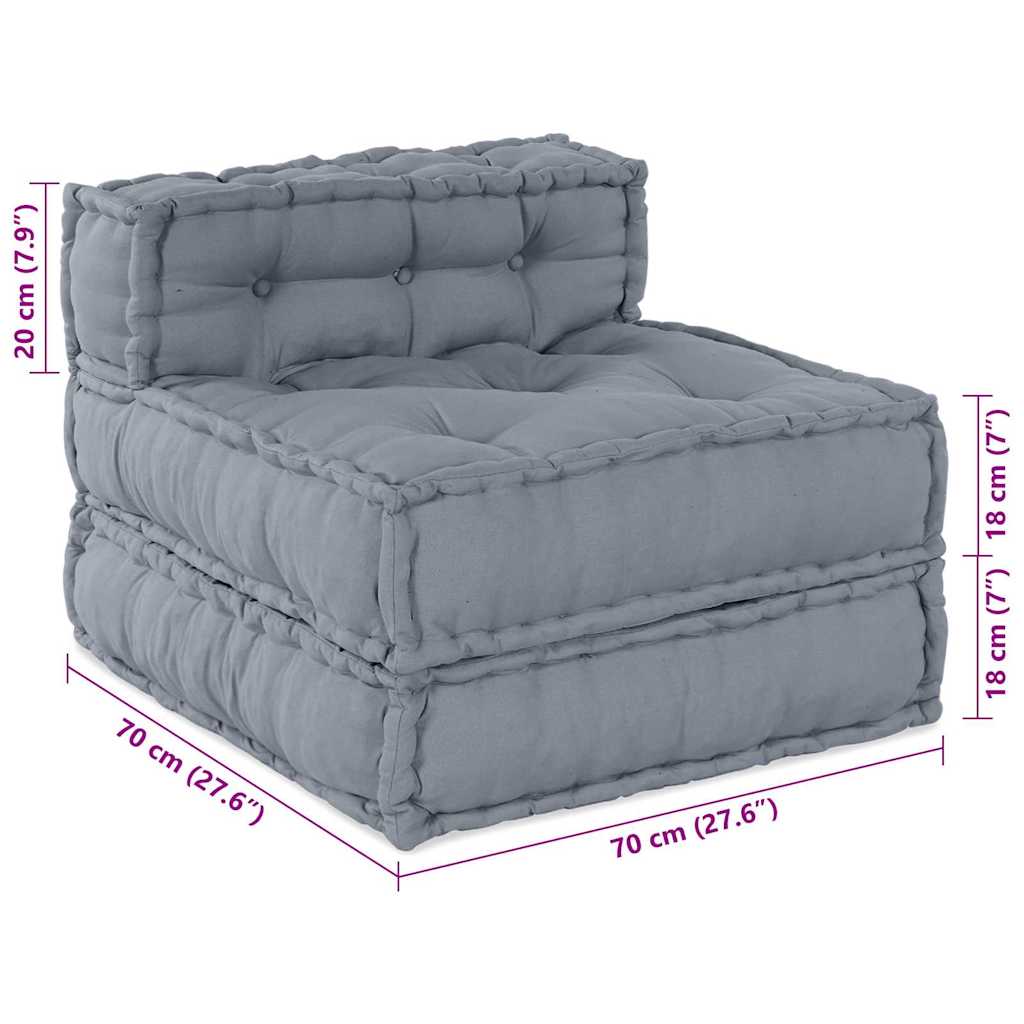 Canapé modulable en tissu fait main