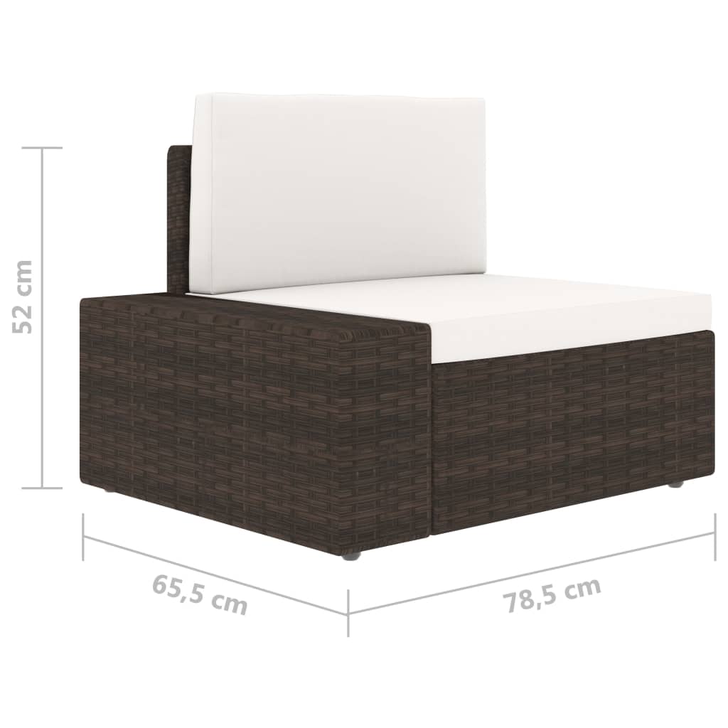 Canapé modulable sectionnel en tissu et résine tressée