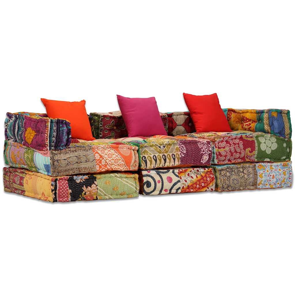 Canapé pouf modulable patchwork