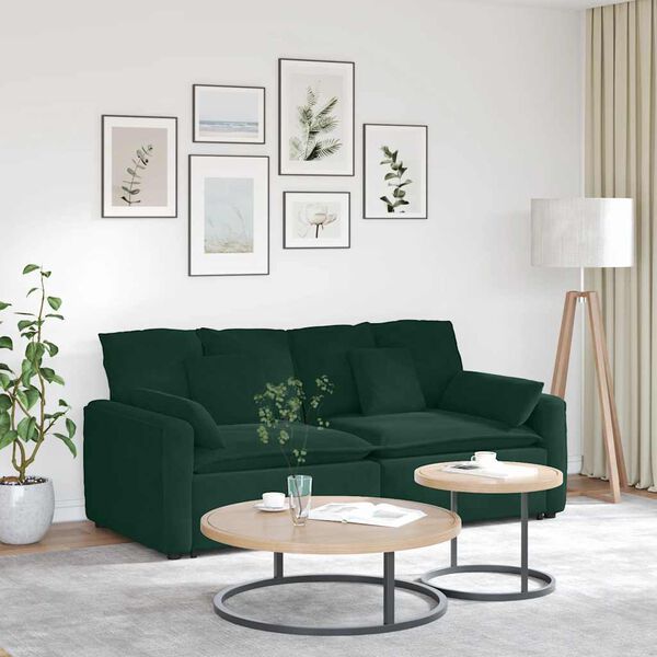 Canapé modulable en velours avec coussins