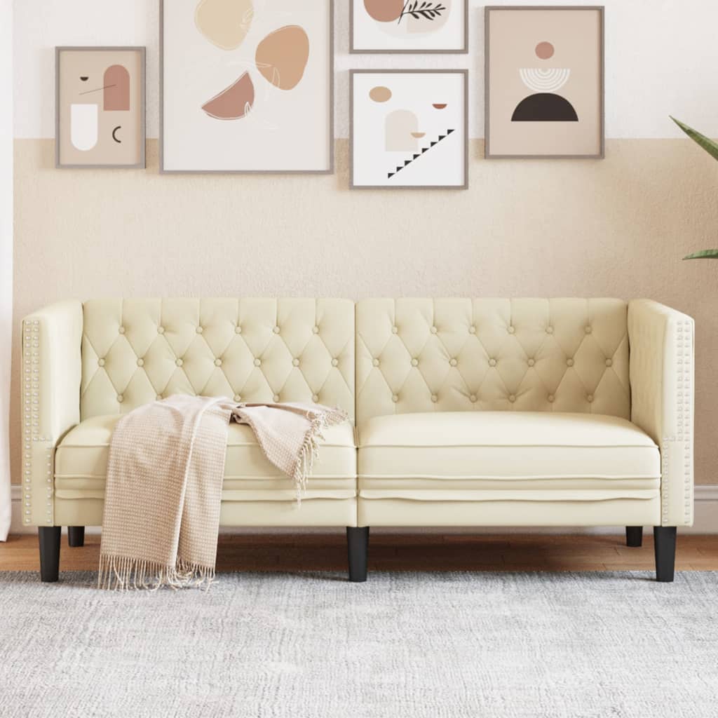 Canapé Chesterfield 3 places en similicuir