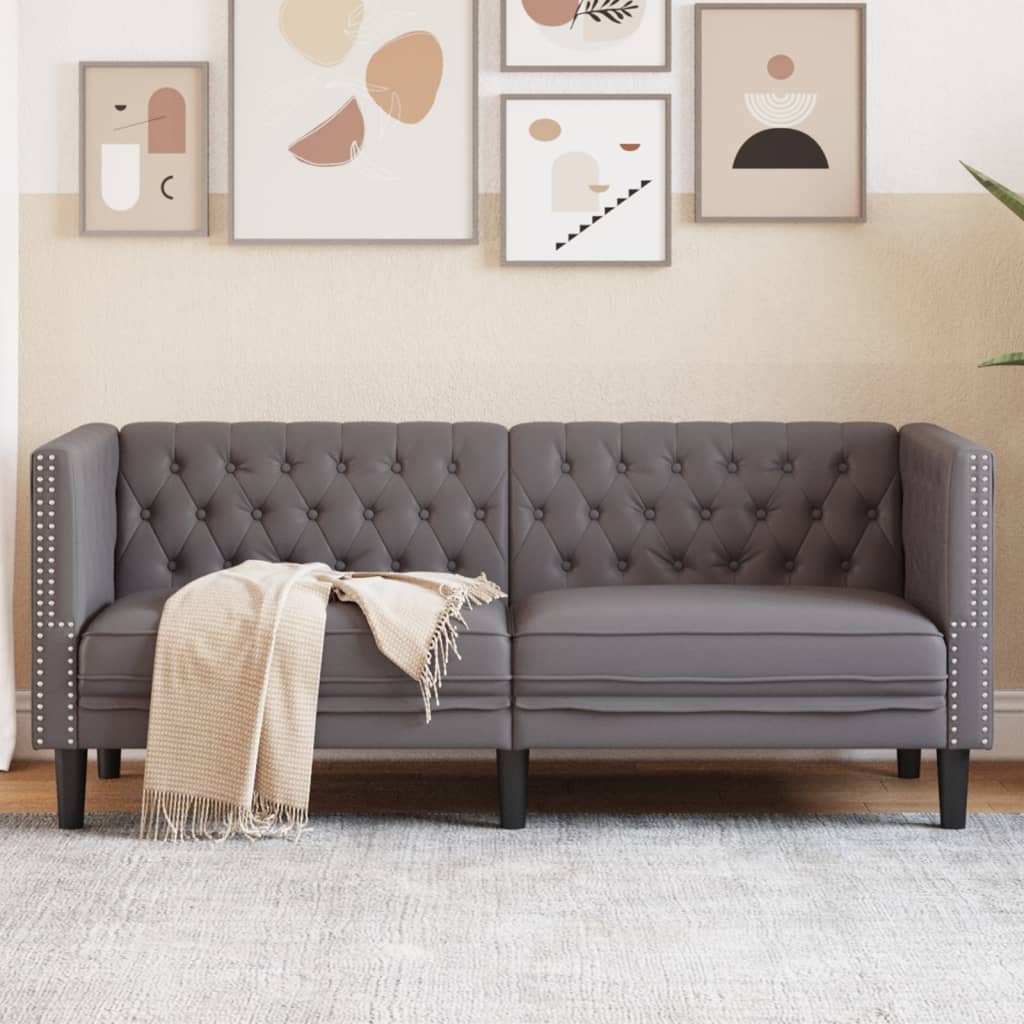 Canapé Chesterfield 3 places en similicuir