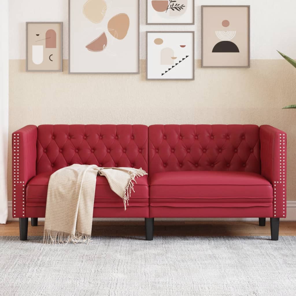 Canapé Chesterfield 3 places en similicuir