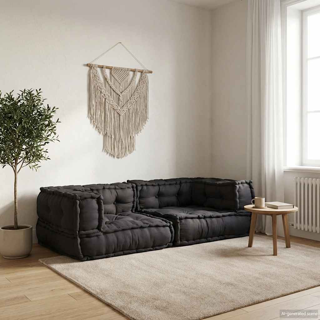 Canapé modulable en tissu fait main