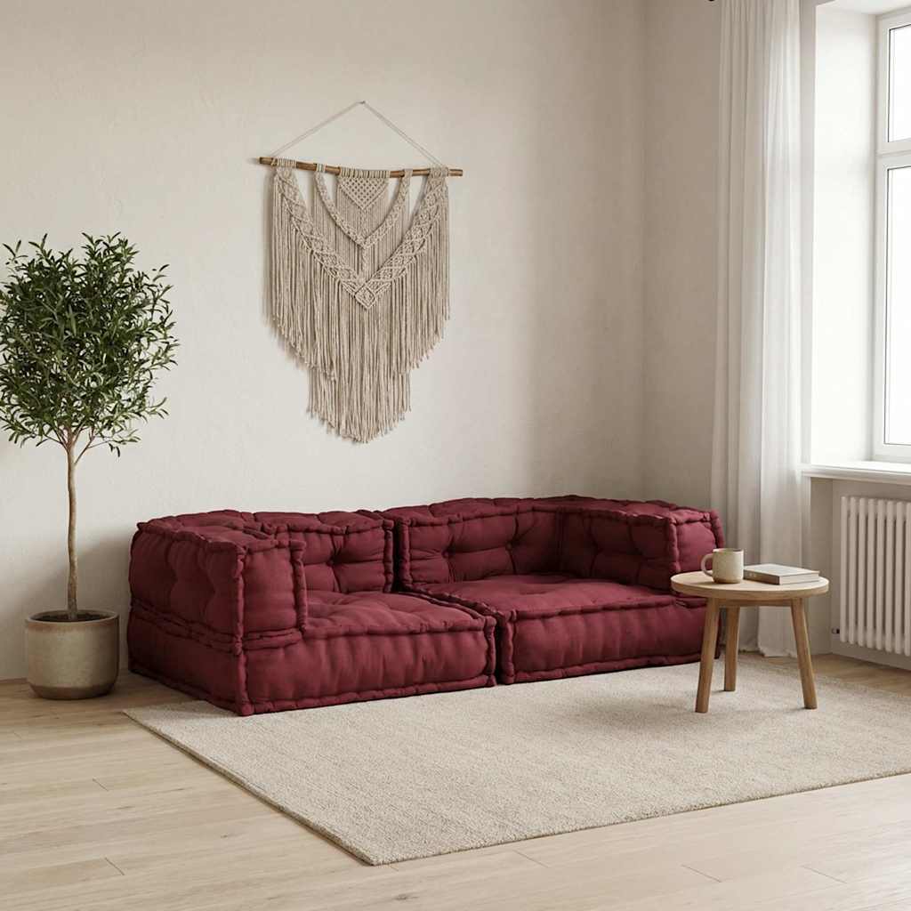 Canapé modulable en tissu fait main