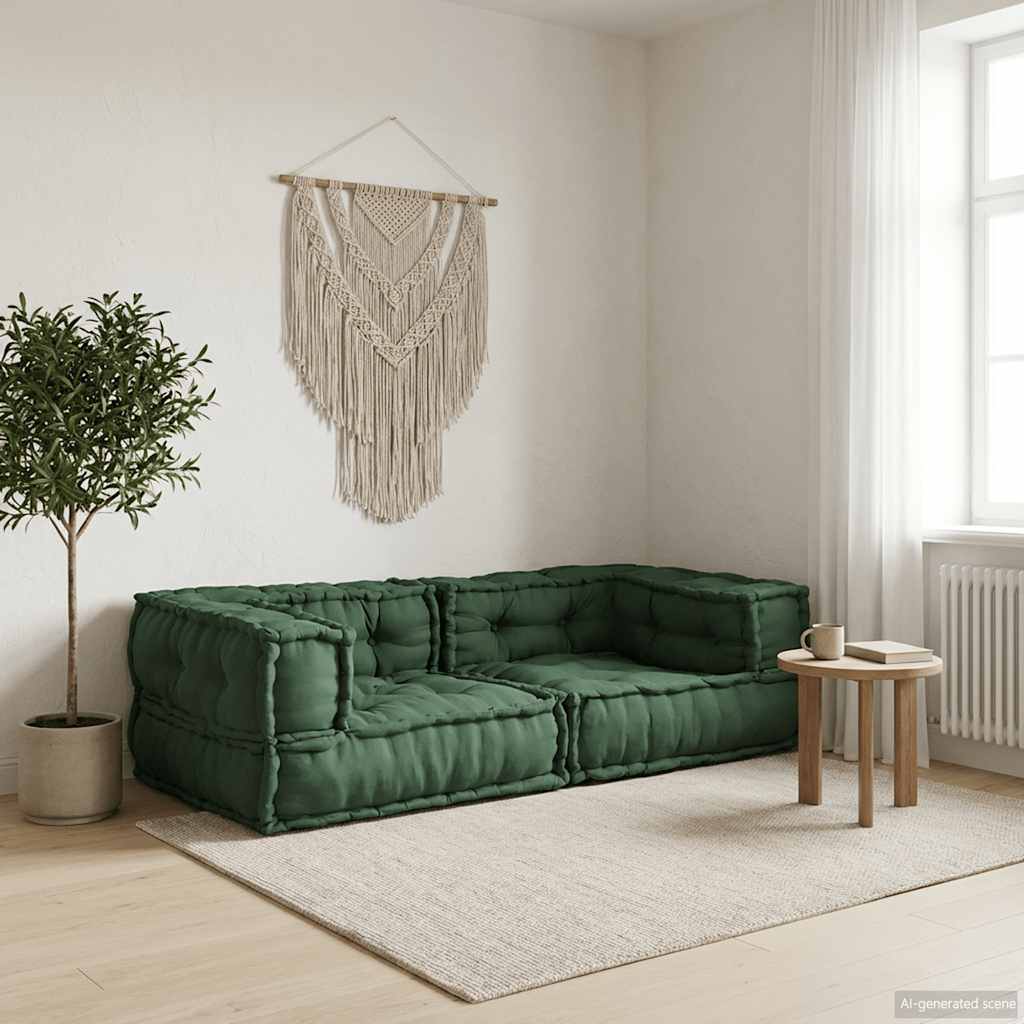 Canapé modulable en tissu fait main