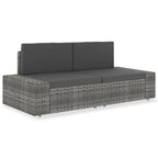 Canapé modulable sectionnel en tissu et résine tressée