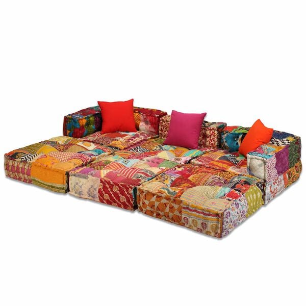 Canapé pouf modulable patchwork