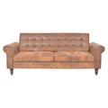 Canapé convertible style Chesterfield en daim marron
