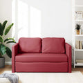 Canapé convertible bordeaux en simili cuir