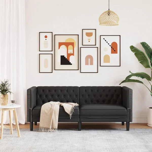 Canapé Chesterfield 3 places en similicuir