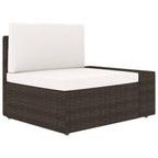Canapé modulable sectionnel en tissu et résine tressée