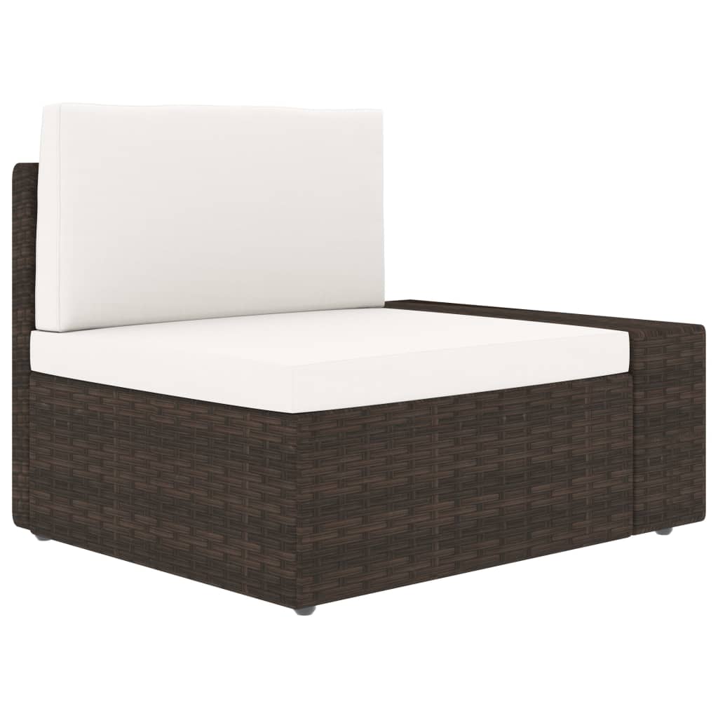Canapé modulable sectionnel en tissu et résine tressée