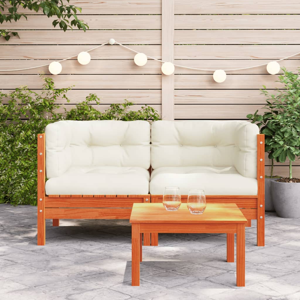 Canapé d'angle de jardin en bois
