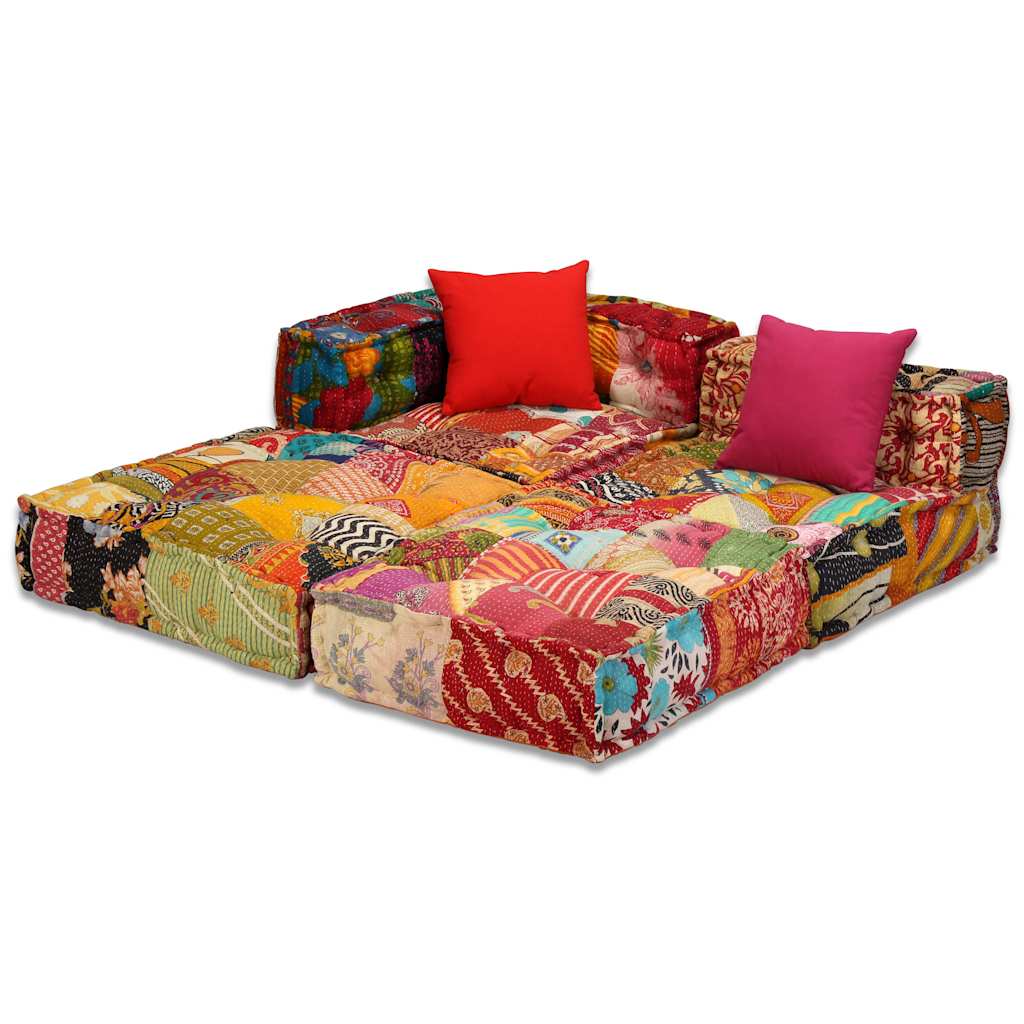 Canapé pouf modulable patchwork