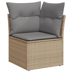 Canapé modulable de jardin en tissu et résine tressée (8 places)