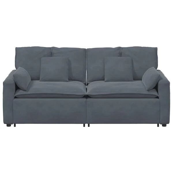 Canapé modulable en velours avec coussins