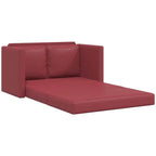 Canapé convertible bordeaux en simili cuir
