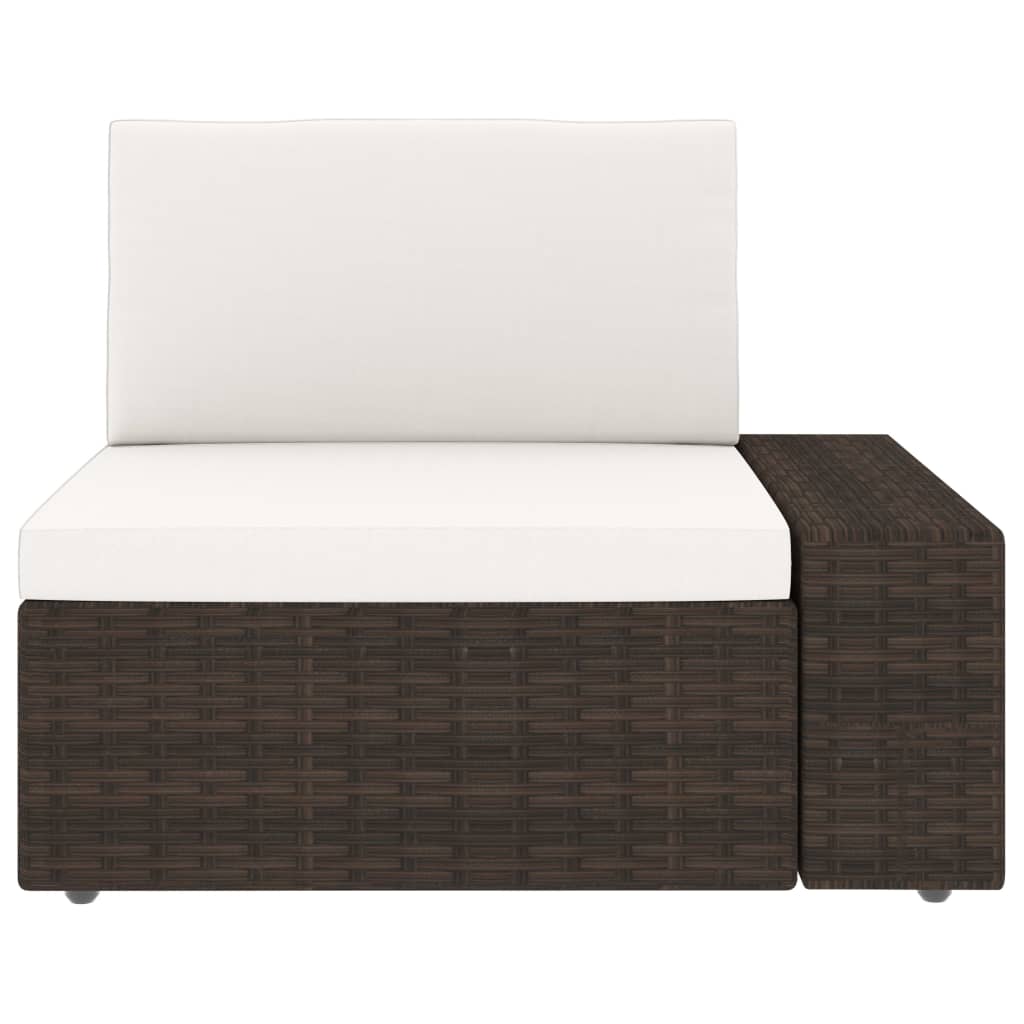 Canapé modulable sectionnel en tissu et résine tressée