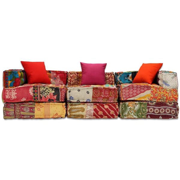Canapé pouf modulable patchwork