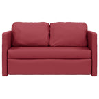 Canapé convertible bordeaux en simili cuir