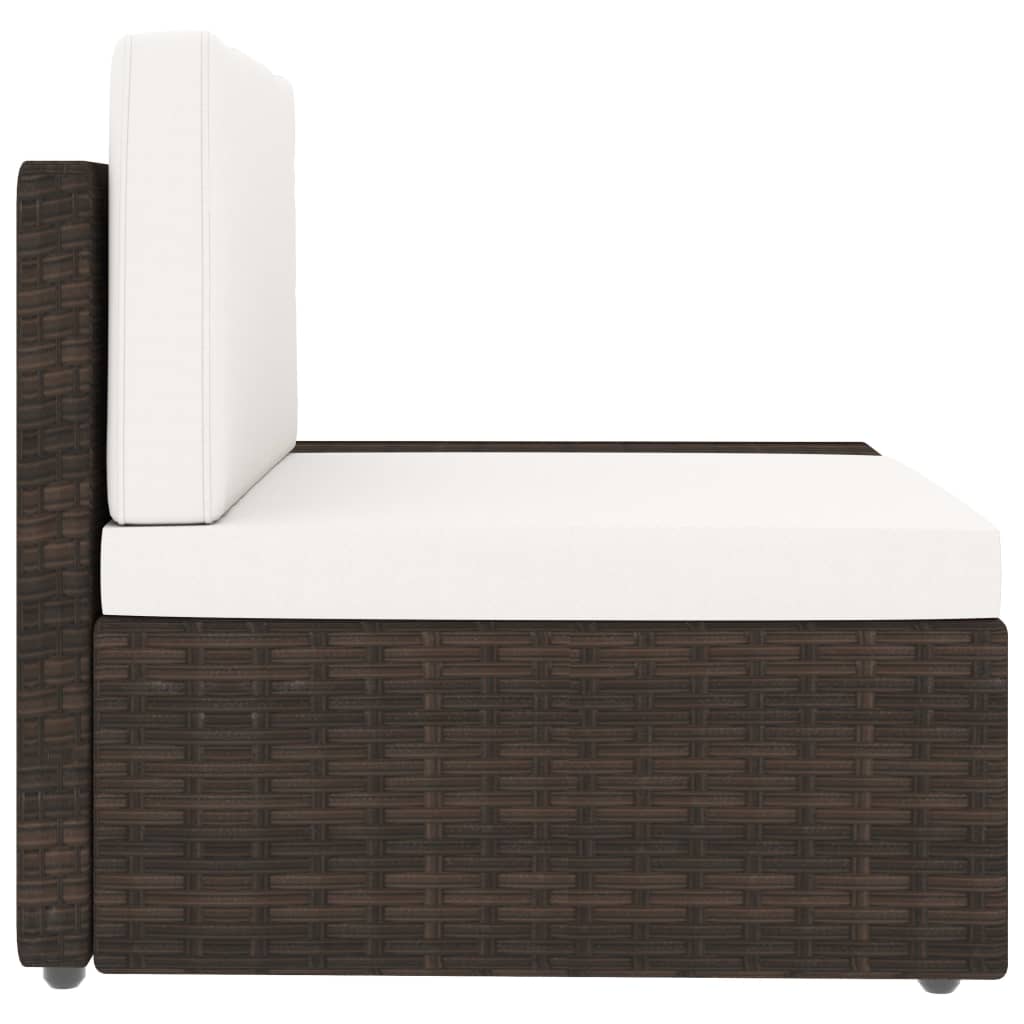 Canapé modulable sectionnel en tissu et résine tressée