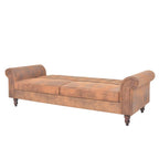 Canapé convertible style Chesterfield en daim marron