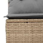 Canapé modulable de jardin en tissu et résine tressée (8 places)