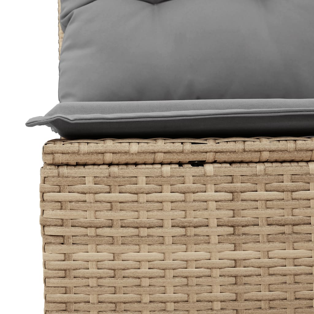 Canapé modulable de jardin en tissu et résine tressée (8 places)