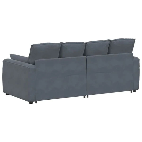 Canapé modulable en velours avec coussins