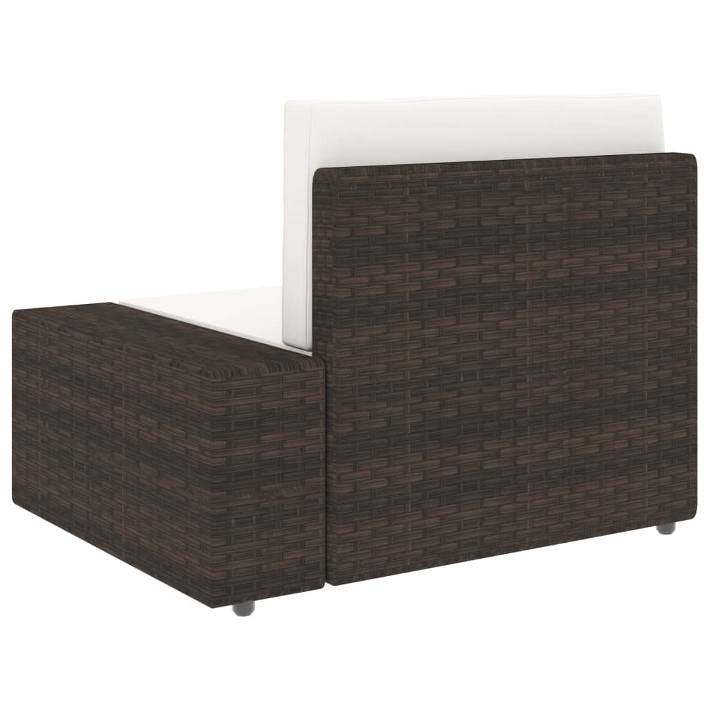 Canapé modulable sectionnel en tissu et résine tressée