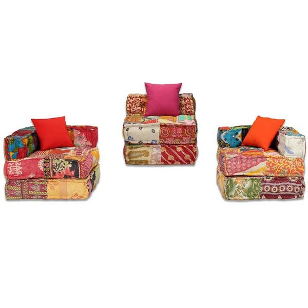 Canapé pouf modulable patchwork