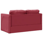 Canapé convertible bordeaux en simili cuir
