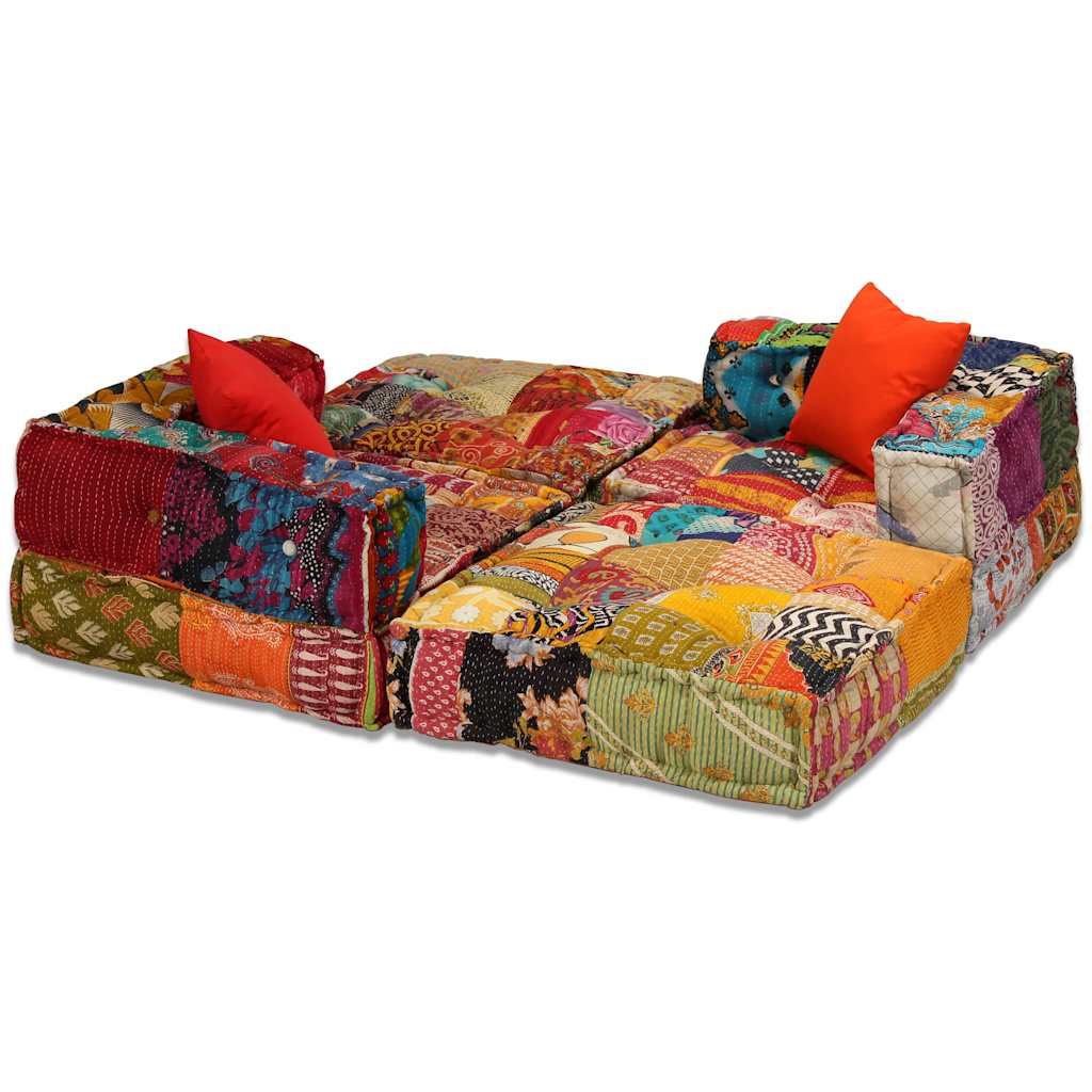 Canapé pouf modulable patchwork