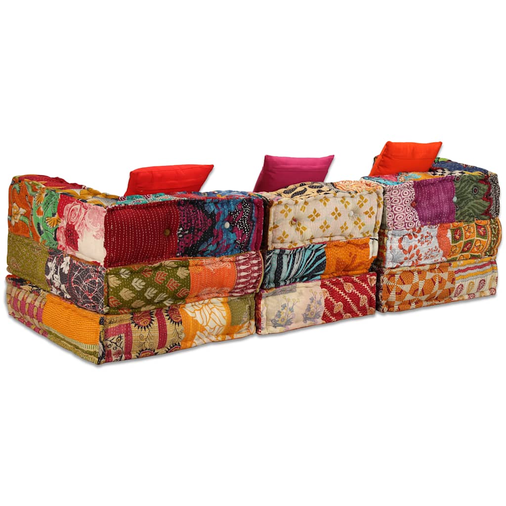 Canapé pouf modulable patchwork
