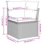 Canapé modulable de jardin en tissu et résine tressée (8 places)