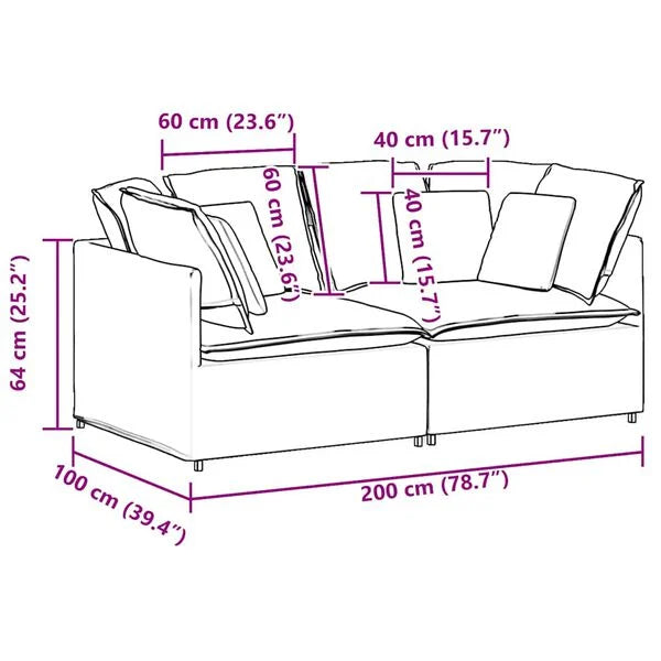 Canapé modulable en tissu