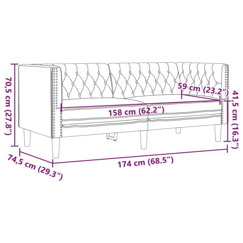 Canapé Chesterfield 3 places en similicuir