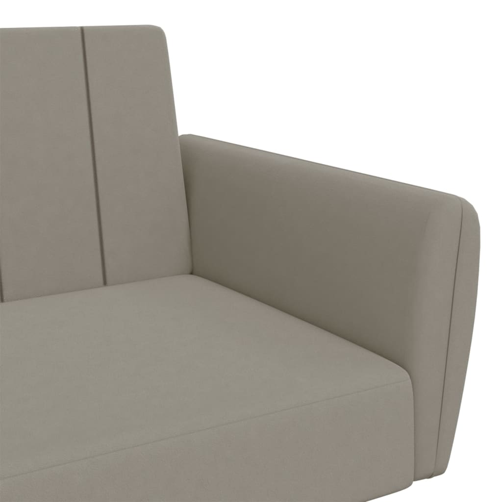 Canapé convertible en velours gris clair