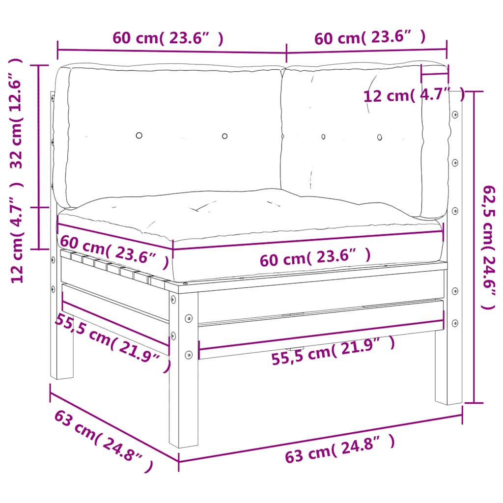 Canapé d'angle de jardin en bois